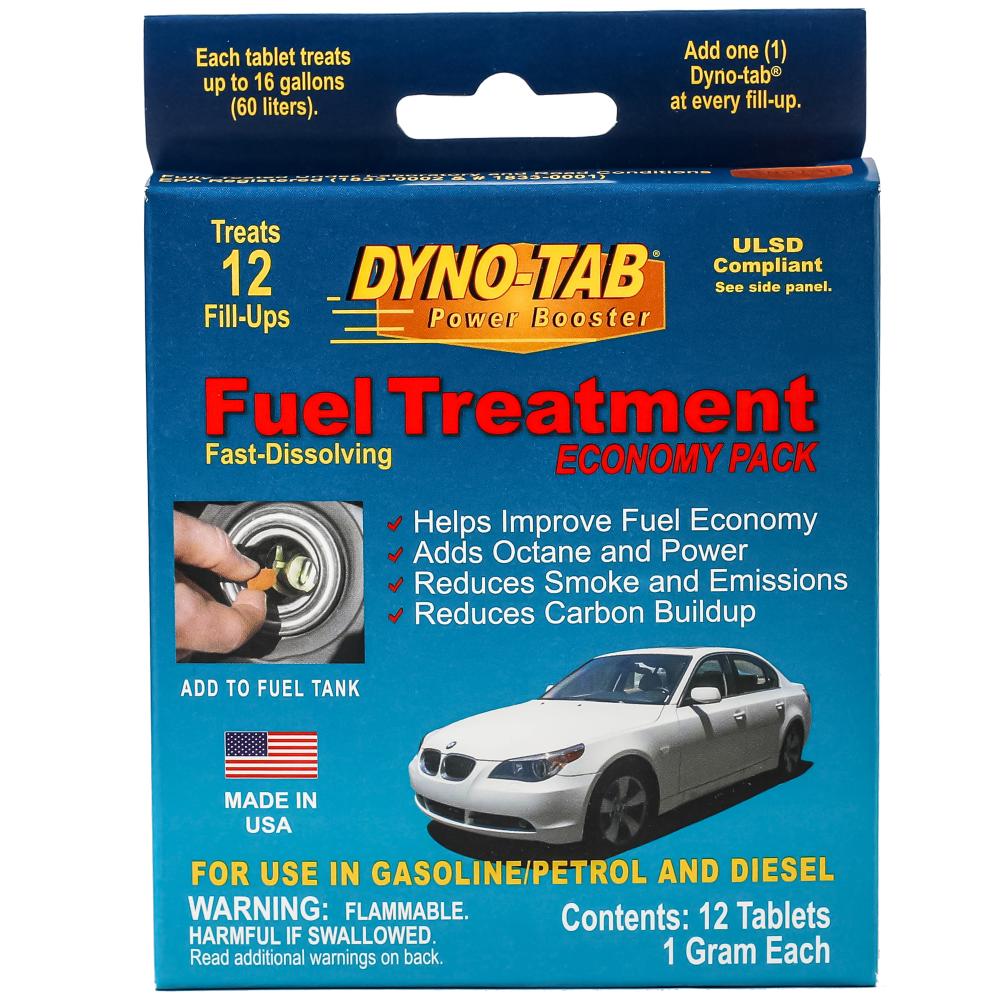 Dyno-tab® Fuel Treatment Economy Pack 45412 | For Gasoline & Diesel | 12 Tablets Crad 1 Tablet Treats 60 Liters