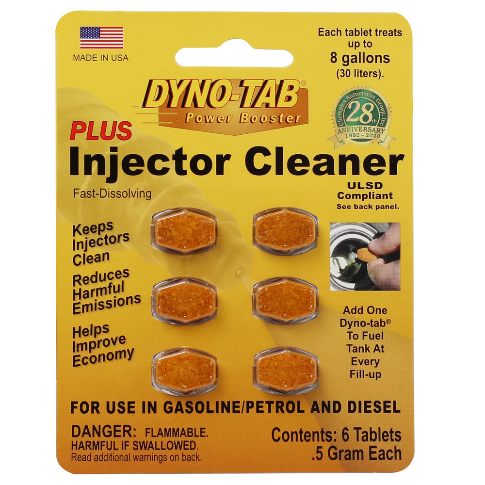 Dyno-tab® Plus Injector Cleaner 45446 | For Gasoline & Diesel | 6 Tablets Crad 1 Tablet Treats 30 Liters