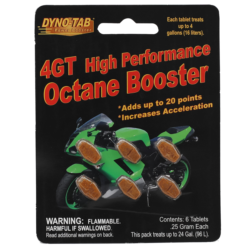 Dyno-tab® 4GT HP Octane Booster – 45431 - for Gasoline Bikes and Motorcycles ONLY | 6-Tablets Card | 1 Tablet Treats 16 Liters
